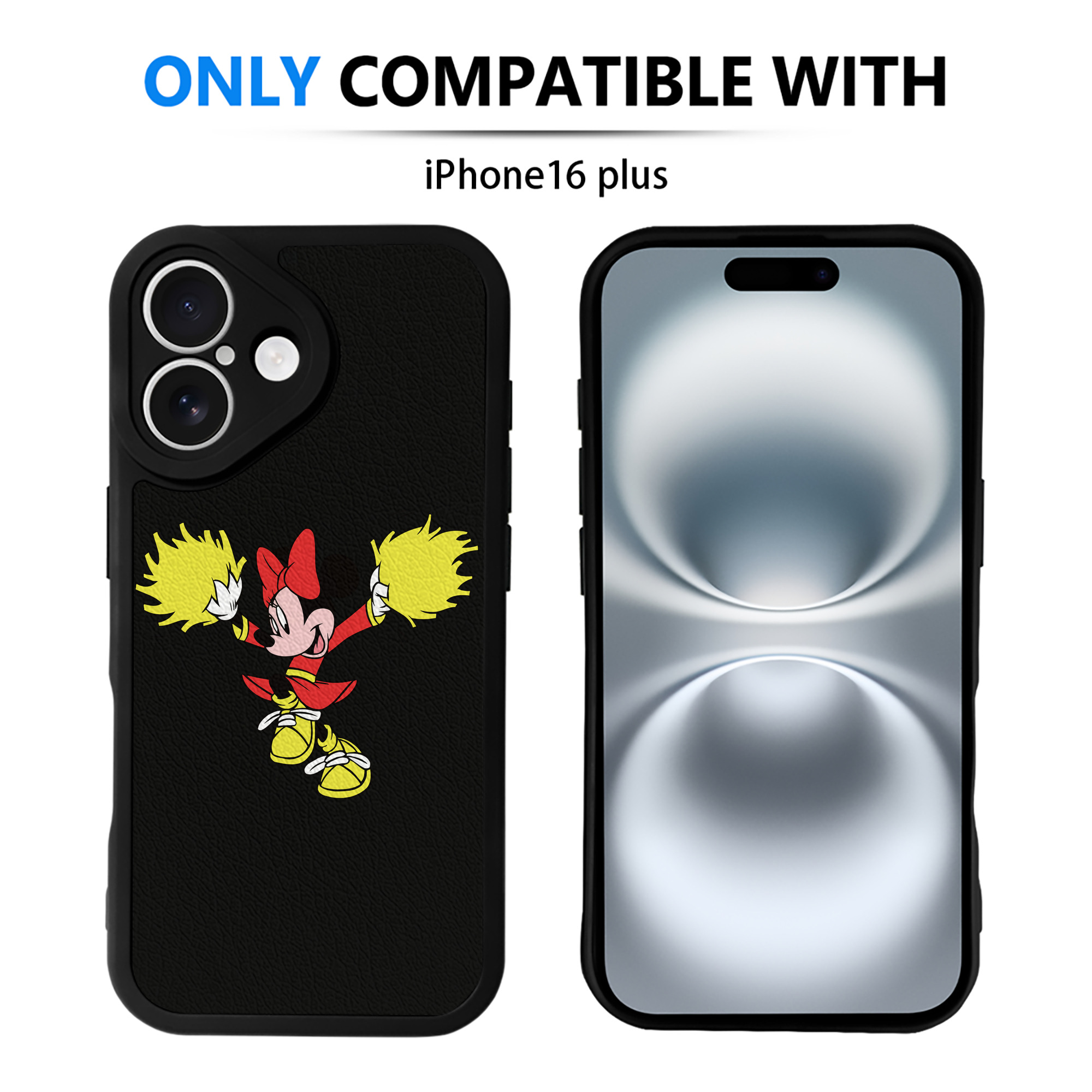 （画像用） ミッキーマウス Mickey Mouse 【iPhone 16シリーズ対応】シリコンスマホケース（レザー調） 材質：シリコン
